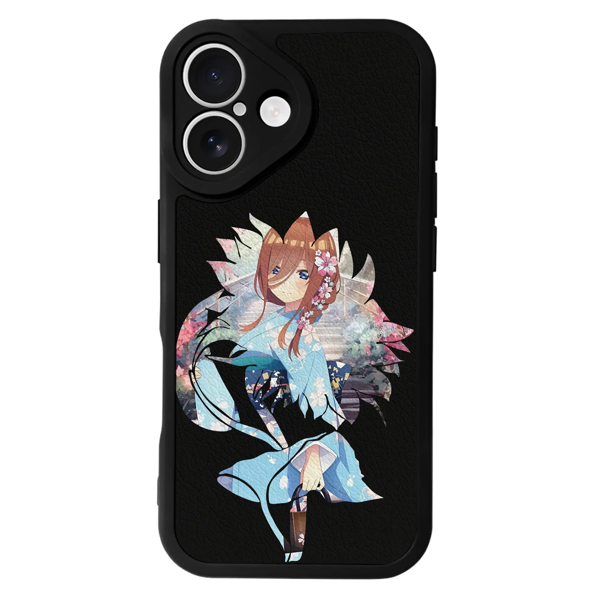 五等分の花嫁 グッズ 中野 三玖 - IPhone 16シリーズ対応 ・ シリコンスマホケース ・ レザー調 ・ 高精度フィット ・ 耐衝撃 ・ ワイヤレス充電対応 ・ 精密カット